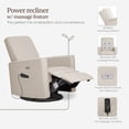 thumbnail image 4 of Evolur Harlow Deluxe Upholstered Glider, Power Recliner USB Port with in-Built Massager, Light Sand, 4 of 6