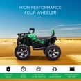 thumbnail image 3 of Green 12V Ride-On ATV Quad for Outdoor Fun – Battery Powered Four Wheeler with MP3 & Lights – Durable Design for Lawns & Driveways – 39" x 25.5", 3 of 7