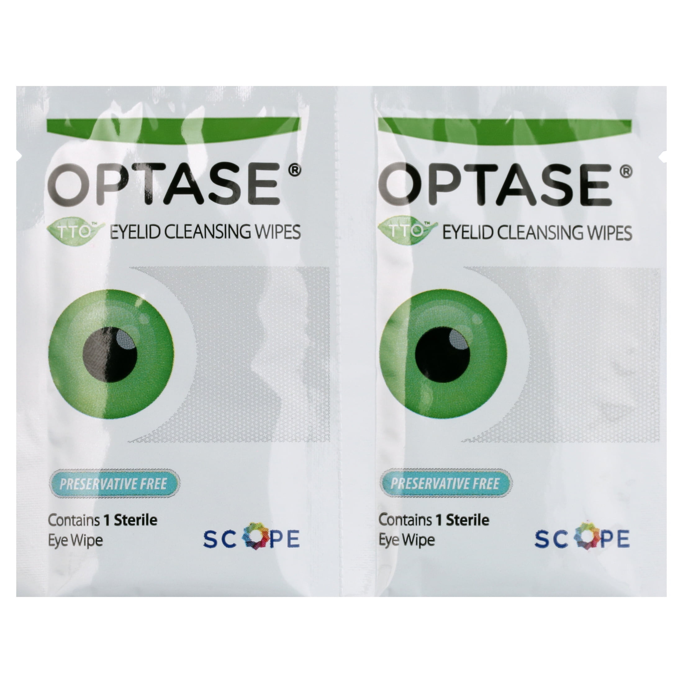 OPTASE TTO Eyelid Cleansing Wipes, Individually Wrapped With Tea Tree Oil for Dry Eyes, Stye, 20 Count