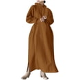 thumbnail image 4 of cfhntfmh Robes Grande Taille pour Femmes à Manches Longues Chandails à Capuchon Doux Robe Chandail Chaude en Molleton Fluide Longue Robe Maxi, 4 of 7