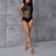 thumbnail image 5 of Gibobby Traje de Baño Sexy Bikini Sexy Hot Girl traje de baño malla de empalme transparente sin espalda Delgado sin mangas colisión Color moda temperamen(Negro,G), 5 of 5