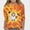 B Orange, variant on NORO ARK Girls 3/4 Sleeve Halloween Print Tops (3-12) Casual Round Neck Blouse for Kids Purple Size 5T