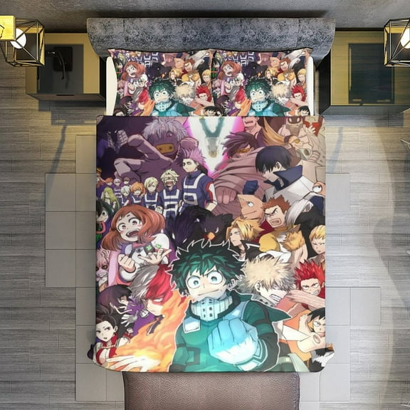 My Hero Academia 3-Piece Bedding Comforter Set Bed Cover Set Soft Warm Bedding for Bedroom, Home, Hotel 86"x70"