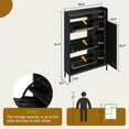 thumbnail image 3 of Huisuilinss Shoe Cabinet With 3 Flip Drawer,Rattan Shoe Organizer Cabinet,Slim Wood Hidden Shoe Rack,Freestanding Shoe Storage Cabinet With 4 Open Shelves,Metal Legs For Entryway Hallway Living Room, 3 of 8