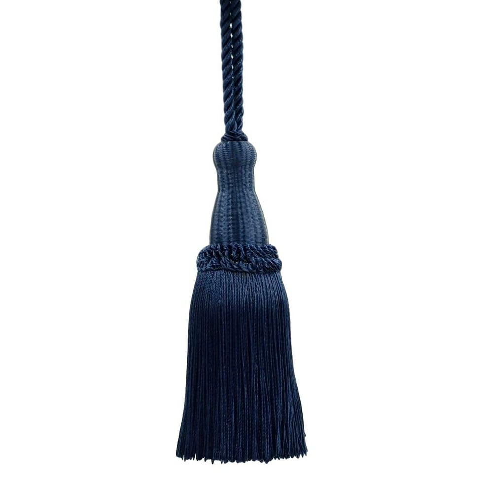 Decorative 5 1/2 Inch Key Tassel, Navy Blue, Style KTC055 Color