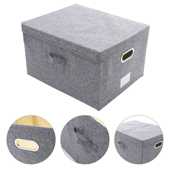 HONMEET Sundries Storage Holder Grey Cloth Collapsible for Office 1Set