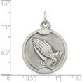 thumbnail image 3 of Sterling Silver Antiqued Praying Hands Medal (20 X 25) Made In United States qc3641, 3 of 5