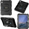 thumbnail image 5 of Dteck Case for iPad 10th Generation 10.9" 2022, Military Grade Shockproof Silicone Protective Cover for iPad 10th Gen 10.9 Inch Rotatable Stand with Handle Holder Shoulder Strap Cover, Black, 5 of 8