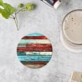 thumbnail image 4 of BaHomeck Drink Coasters Set of 4 with Holder Colorful wooden planks with distressed and weathered look Water Absorbent Ceramic Coasters Tabletop Protection,Suitable for Various Cup ,Home Decor, 4 of 4