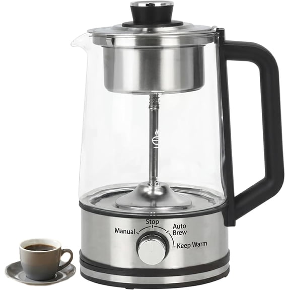 10 Cup Electric Percolator Coffee Maker, Glass Carafe, Stainless Steel Filter, Keep Warm