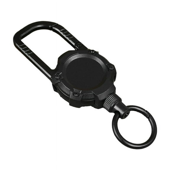 Magnetic Carabiner Keychain Outdoor Camping Climbing Snap Clip Lock Buckle Hook Retention Rope Black