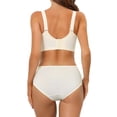 thumbnail image 3 of Unique Bargains Women's Lace Wide Strap Full Coverage Wireless Bra and Panty Lingerie Sets 38 D Champagne, 3 of 6