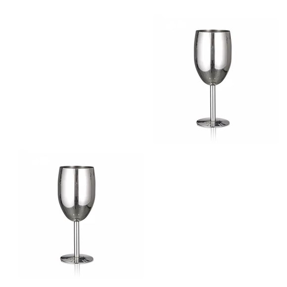 Yuarrent Copa de vino tinto pulido de un solo nivel de acero inoxidable fiesta Barware inastillable taza utensilios para beber para Bar restaurante Type3 NO3 Yuarrent CBP160670