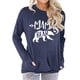 thumbnail image 2 of Sudadera con bolsillo para mujer, estampado de oso, cuello redondo, suave, cómoda, manga larga, camiseta para citas diarias, 2 of 5