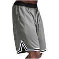 thumbnail image 4 of Men's Athletic Shorts Polyester Casual Solid Color Elastic Waist Drawstring 1 Pc, 4 of 6