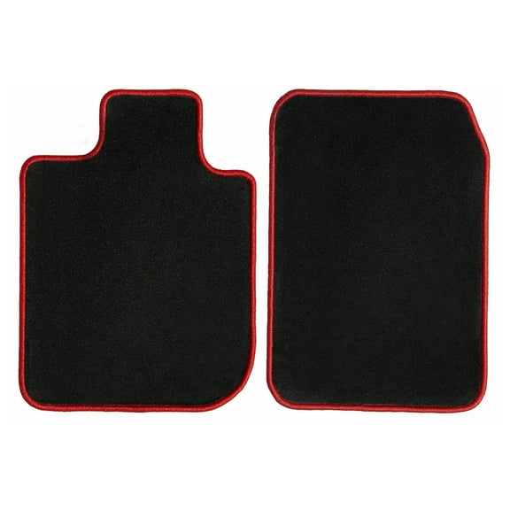 GGBAILEY Ram Pickup 1500 (4 Door Crew Cab) Black with Red Edging Carpet Car Mats / Floor Mats, Custom Fit for 2010, 2011, 2012, 2013, 2014, 2015, 2016, 2017, 2018 - Driver & Passenger Mats