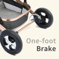 thumbnail image 6 of AILEEKISS 3-in-1 Convertible Baby Stroller with Big Seat and Adjustable Canopy, 24 Pounds, Rose Gold, 6 of 13