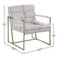 thumbnail image 5 of Meridian Furniture Zayne Cream Velvet Accent Chair with Gold Iron Frame, 5 of 5