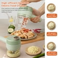 thumbnail image 3 of 4 in 1 Handheld Electric Food Chopper Cordless Vegetable Chopper Set Vegetable Chopper and Meat Grinder with USB Power Supply for Kitchen Cooking - 1 Pack, 3 of 8