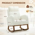 thumbnail image 2 of Timbernest Rocking Chair Teddy, 25.5" High Backrest Accent Chair, Glider Rocker Chair for Living Room, White, 2 of 9