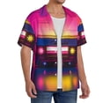 thumbnail image 2 of Fotbe Neon Cassette Tape Camisa Estampada de Manga Corta para Hombre, Casual de Verano, Estilo Playero, Sin Arrugas-3X-Large, 2 of 5