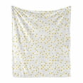 thumbnail image 1 of Yellow Polka Dot Soft Flannel Fleece Throw Blanket, Repetitive Spots Randomly Scattered on a Plain Backdrop, Cozy Plush for Indoor and Outdoor Use, 70" x 90", Earth Yellow Pale Tan, by Ambesonne, 1 of 5
