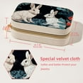 thumbnail image 5 of Rabbit Velvet Portable Jewelry Organizer Box with Removable Compartment - Gift and Jewelry Display, 5 of 7