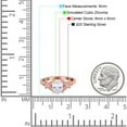 thumbnail image 4 of Rose Tone, Simulated Cubic Zirconia Size-10 Butterfly Accent Oval Art Deco Engagement Wedding Bridal Ring 925 Sterling Silver, 4 of 7