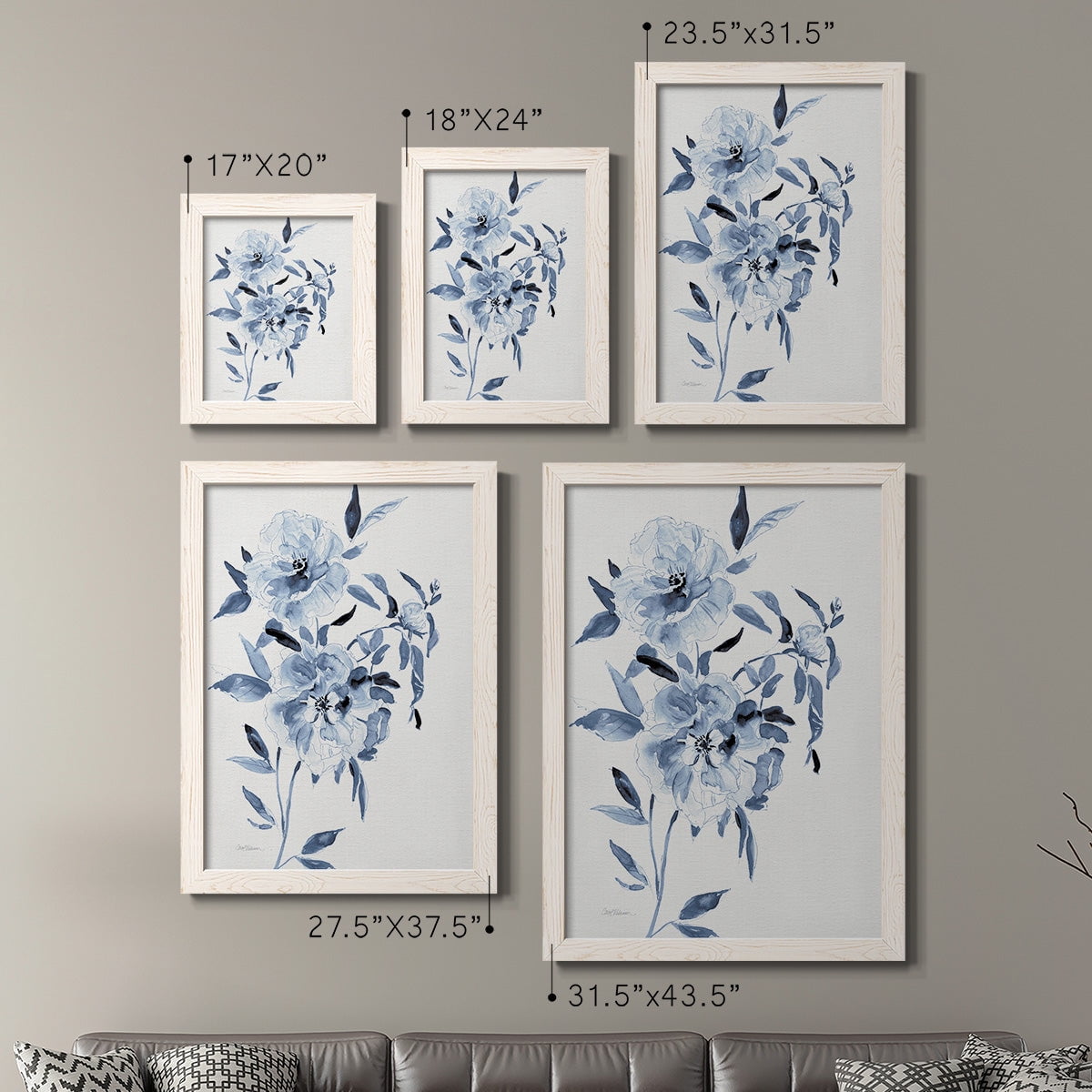 Inky Chickory Botanical I - Premium Framed Canvas 2 Piece Set - Ready to Hang
