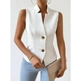 thumbnail image 5 of Women'S Sleeveless Sweater Vest Top Fahion Knit Casual Work Office Slim Fully Lined Trendy White L, 5 of 8