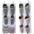 thumbnail image 1 of 2 paquetes de organizador de zapatos estrecho sobre la puerta/pared, pequeño zapatero colgante para armario con bolsillo de malla transparente para baño, (blanco), 1 of 5