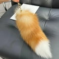 thumbnail image 2 of Fluffy Faux Fur Wolf Tail Keychain Black Red Purple Fox Tail Keyring Cosplay Costume Accessory for Women and Girls Perfect for Role Play and Fashion, 2 of 9