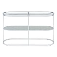 thumbnail image 2 of Furniture of America Auro 1-Shelf Water Ripples Pattern Glass Top and Chrome Sofa Table, 2 of 7