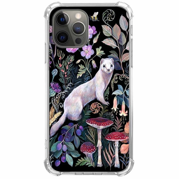 White Ermine Case for iPhone 14 Pro Max,Aesthetic Art Design Pattern Soft TPU Bumper Case Cover