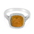 thumbnail image 6 of 14k White Gold Cushion Cut Citrine And Diamond Ring, 6 of 6
