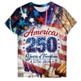 thumbnail image 5 of Linfrsh 4th Of July Shirts American Flag T Shirt Women USA Star Stripes Fourth July Tee Shirts Casual America Flag Print Crewneck Tee Tops(Dark Blue,XL), 5 of 6