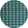 thumbnail image 1 of Ahgly Company Indoor Round Abstract Light Blue Modern Area Rugs, 5' Round, 1 of 4