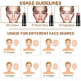 thumbnail image 4 of Contour Stick, Highlight Stick, Blush Stick, Cream Contour Kit with Brush, Create Face Contour, Non-greasy, Waterproof Long-lasting Effect, Highlighter Makeup Stick 3 colors, 4 of 8