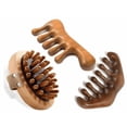 thumbnail image 1 of 3pcs Xtellar Peines Masajeador De Cabeza De Madera Color Marron, 1 of 3