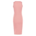 thumbnail image 5 of Women's Summer Bodycon Midi Dress, Sleeveless V-Neck Slim Fit Ribbed Knit Design, Elegant Casual Party Club Wear for Spring and Vacation, 5 of 5