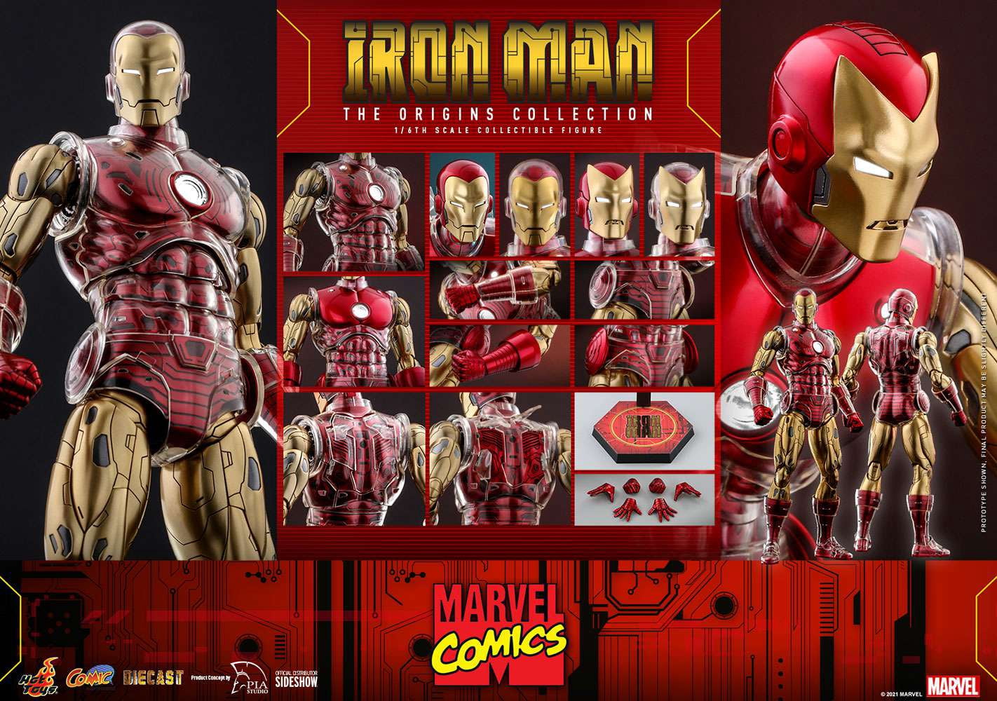 Marvel Movie Masterpiece Diecast Iron Man Origin Collectible Figure (Regular Version)
