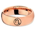 thumbnail image 2 of Tungsten Horoscope Capricorn Band Ring 7mm Men Women Comfort Fit 18k Rose Gold Dome Polished, 2 of 4