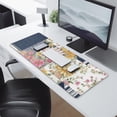 thumbnail image 2 of Long Mouse Pads for Desk,Pioneer Flower Floral Print Pattern Desk Mats on Top Of Desks, Desk Mouse Pad Extra Large with 3mm Non-Slip Base and Stitched Edge for Gaming,Office,Work,Home 31.5"x11.8", 2 of 6