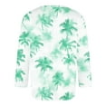thumbnail image 3 of hlysgo Mens Three Quarter Length Sleeve Shirts Casual Summer Vacation Shirt for Men Trendy Palm Tree Graphic Tee Crewneck 3/4 Sleeve Tops Green L, 3 of 4