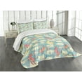 thumbnail image 3 of Ambesonne Pastel Quilted Bedspread Set 3 Pcs, Rainbow Unicorns in Sky, King Size, Multicolor, 3 of 5