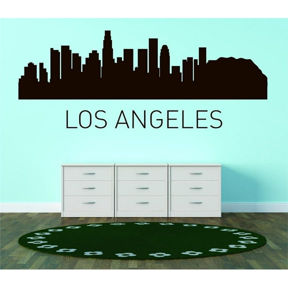 Los Angeles California United States Major City Geographical Map Landmark - Vinyl Wall Decal - 15x45