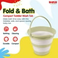 thumbnail image 2 of DOLU Foldable Baby Bath Bucket, Compact Toddler Wash Tub, Ages 6+ Months, Green, 2 of 5