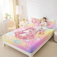 thumbnail image 3 of Erosebridal Cute Unicorn Girls Full Size Sheets,Romantic Pink Rose Blossom Flower Bed Sheets For Kids 4 Pieces, 3 of 6
