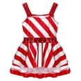 thumbnail image 4 of Sxiwei Kids Girls Sequins Striped Tutu Dance Dress Figure Skating Dress Christmas Party Candy Cane Red 10, 4 of 7