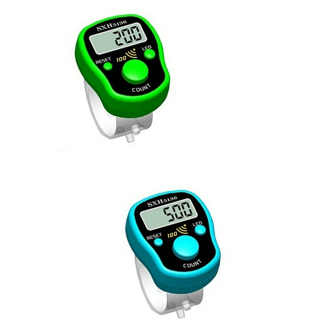 ziyahi Random Color Finger Counter Electronic Handheld with Sensitive Buttons Clicker Finger Ring Golf Digit Stitch Marker Save Power Type 1